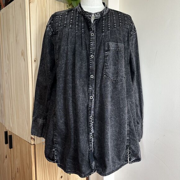 Free People Charcoal Jean Jacket - Picture 2 of 16